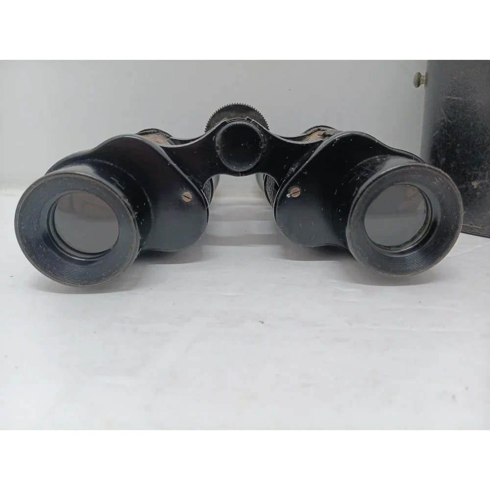 Deraisme Paris Mayrop 8 X 25 Binoculars With Leather Case Vintage Militaria